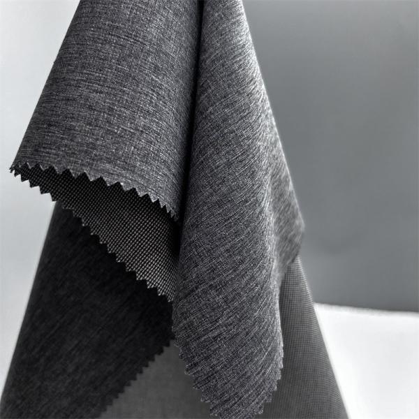 Dual Tone Pearl Dot Cationic Polyester Fabric With Four Way Stretch Linen-like Texture On Surface