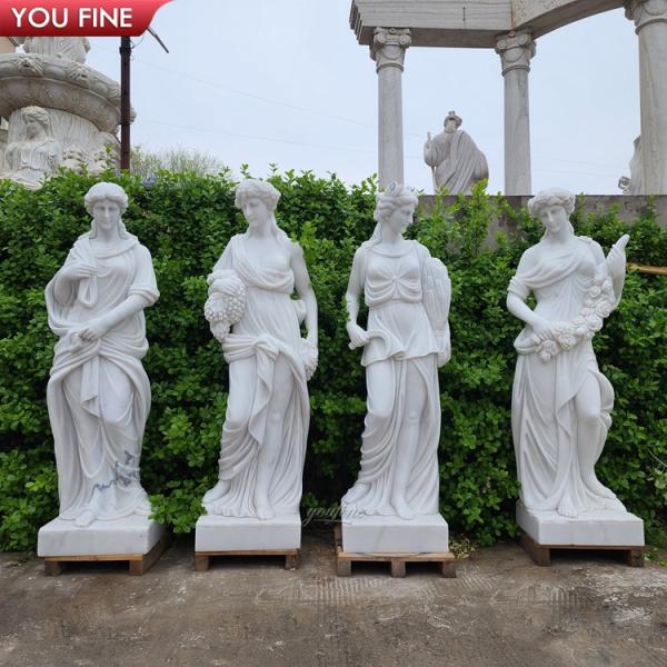 Classical Garden Sculpture White Marble Four Season Goddess Statue
