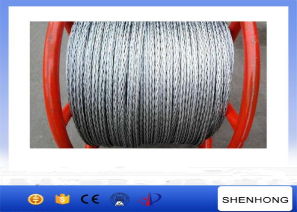Steel Pilot Wire Pulling Rope , 18 Strands 6 Squares Braided Steel Wire Rope