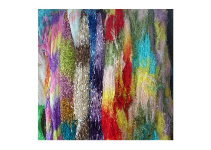 100% Polyester Multi Color Crochet Fancy Yarns For Knitting Scarf , Eco Friendly