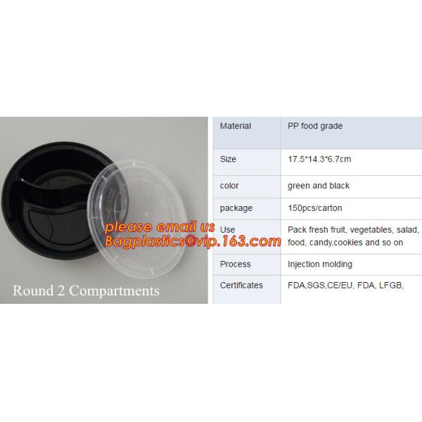 Коробка бенто пластикового устранимого пластикового взятия качества еды отсутствующая с 4 отсек, пищевой контейнер контейнеров пластиковый течебезопасный