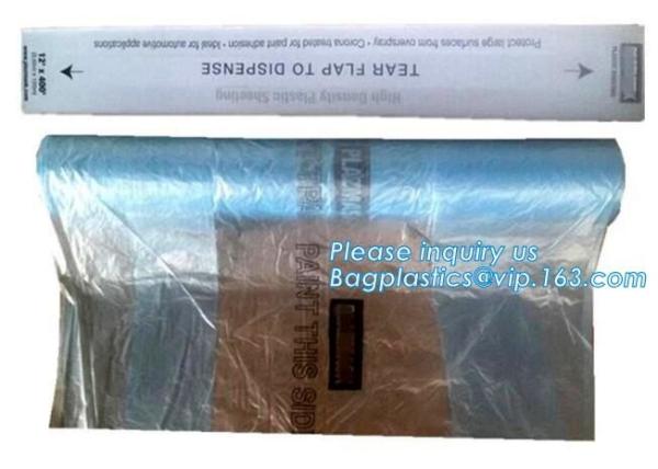 PE Plastic masking taped protective film for paint protection, Easy Tearing Tissue Paper Auto Paint Masking Film