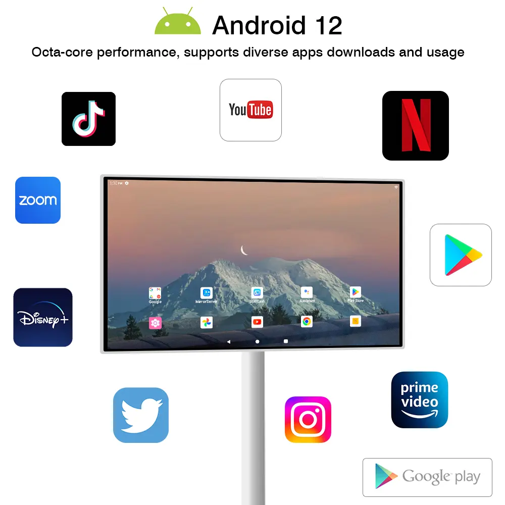 Монитор Full HD 32 дюймовый Standby Me In Cell Мобильный смарт-телевизор Встроенная батарея Игровой сенсорный ЖК-экран