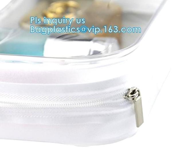 cusotm logo rope handle clear pvc bag with zipper, handle transparent cosmetic bag, k Make Up Travel Bag, Organize