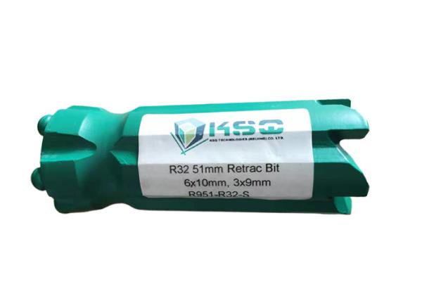 Top Hammer Drilling Tools R32 51mm Retrac Body Flat Face Spherical Button Drill Bit