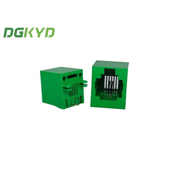 DGKYD52221162IWJ1DY7057 Прямоугольный зеленый PBT RJ12 однопортовый 2 пинный разъем