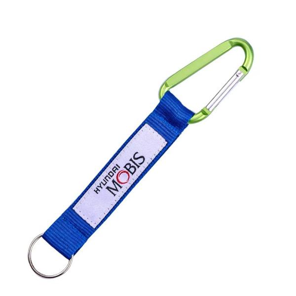 Logo personnalisé porte-clés Carabiner Bracelet bleu clair Crochet vert durable en extérieur