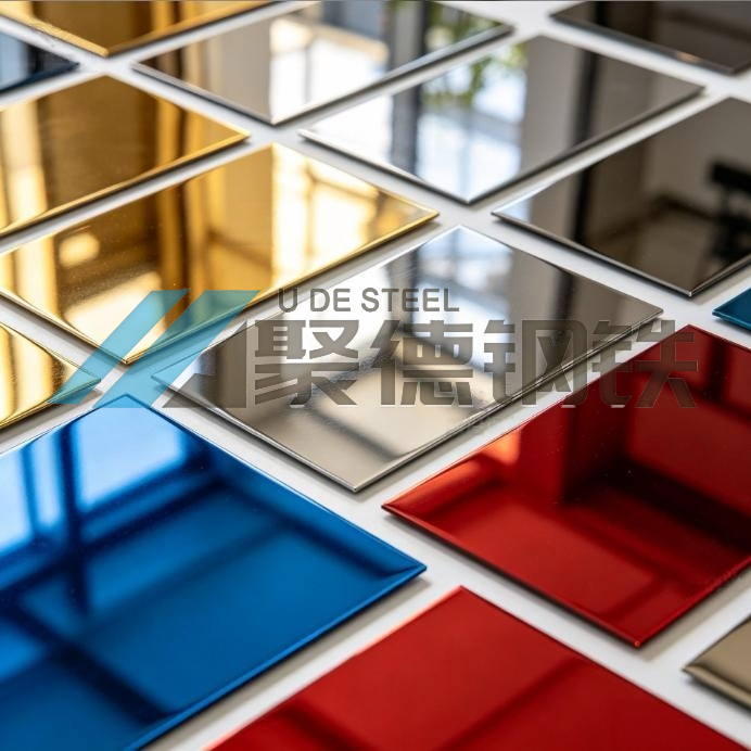 304 PVD Vacuum Coated Colored Stainless Steel Sheet 8K Mirror Finish For Construction Projects