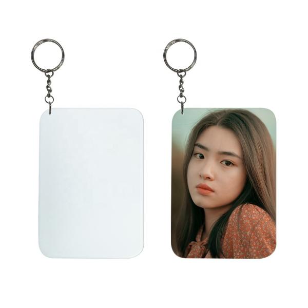 Custom Double Sided Blank Sublimation Plastic Keychain Diy Sublimation Key Chain