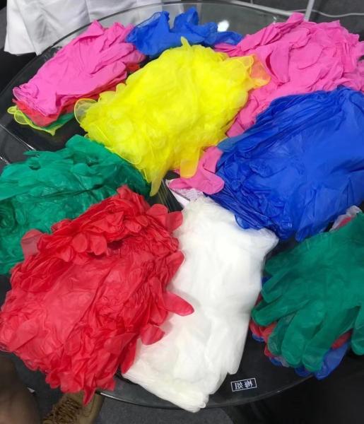 Luvas descartáveis de vinil azul nitrílico sem pó para exame médico e limpeza