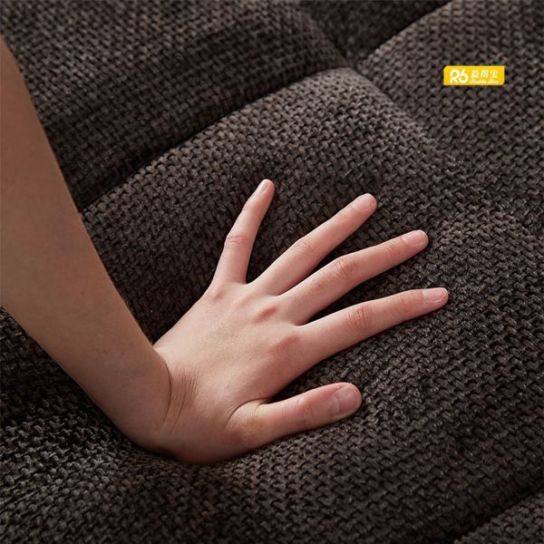 Compressed Chenille Fabric Sectional Sofa With Chaise Lounge For Small Spaces