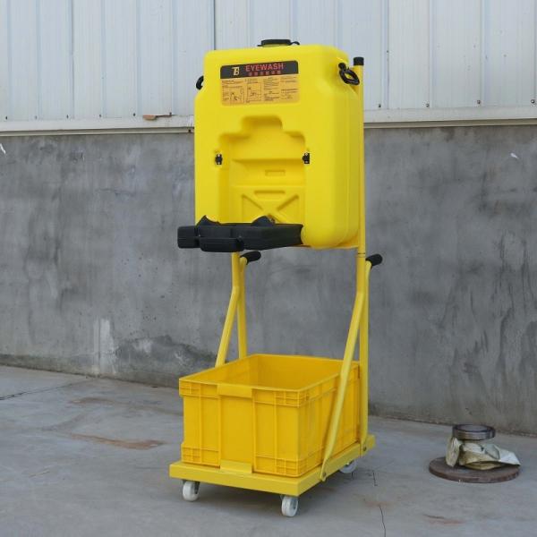 Trolley portable eyewash emergency eyewash 16 gallon 53L ABS portable eye wash station, plastic emergency eye wash