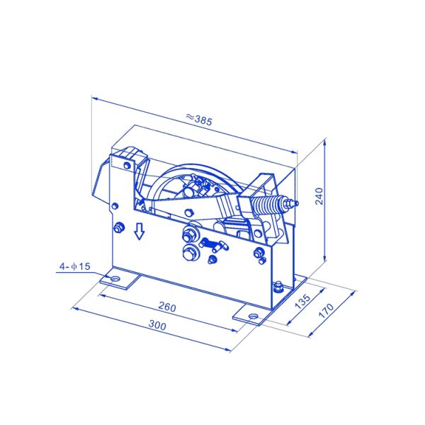 Lift Components Parts Machine-Room-Less Elevator Speed Governor With Ф200mm Rope Wheel