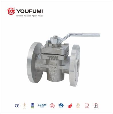 PN16 Flanged Sleeve Type High Performance PFA Full Lined Plug Valve