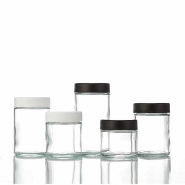 Smell Proof 2 3 4 Fl Oz Clear Glass Straight Sided Container Airtight Child Resistant Glass Jar