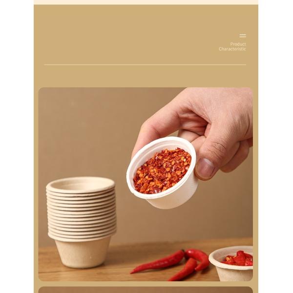 Initial Payment 2oz Disposable Sugarcane Pulp Sauce Cup Eco Friendly Sauce Container