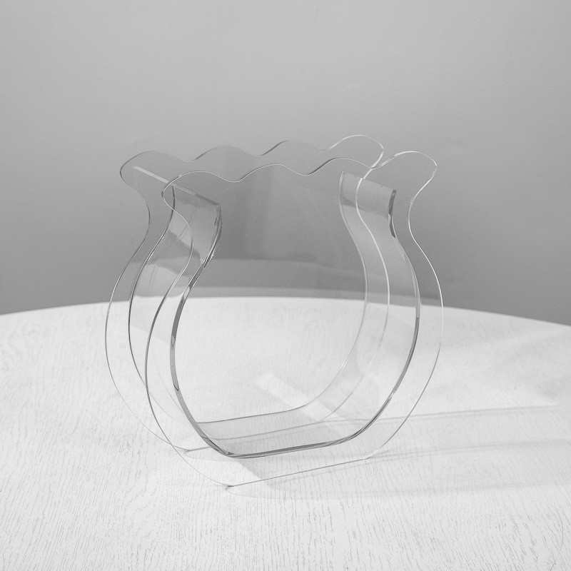 Fish Shaped Acrylic Vase | Clear Flower Vase & Mini Fish Bowl | Modern Table Centerpiece for Wedding, Home & Office Decor