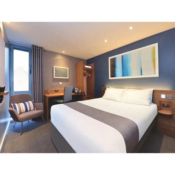 Modern Hotel Bedroom Furniture Travelodge Wholesale Liquidation Wardrobe Bed Base Headboard Chairs Sofa Panel for Guest Room