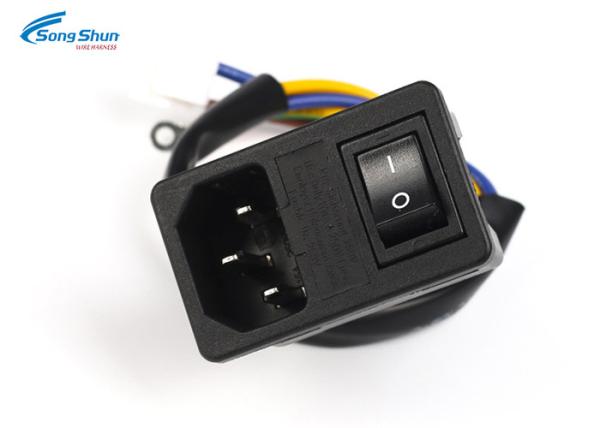 18awg JST VHR-4 Power Cord Cable 220v C14 PVC Jacket With Switch Telecommunication