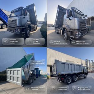 SINOTRUK HOHAN New Howo Tipper Dump Truck  Middle Lifting  6 × 4 RHD  Cargo Box  19-20CBM Customer-customized color Diamond Silver 400HP
