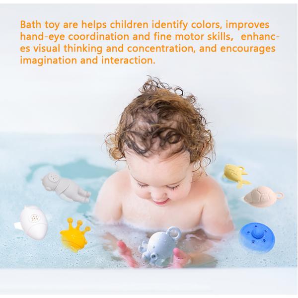 PAISEN Bpa Free Silicon Soft Toys Toddler Kids Water Spray Bathing Toy Shower Silicone Baby Bath Toys Set For Children Toddlers
