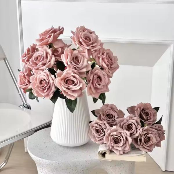 Artificial silk rose bouquet wedding decoration
