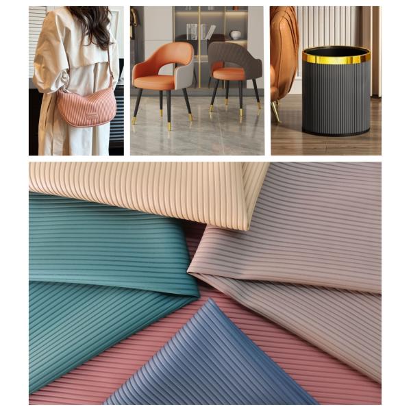 Embossed Desgin Striped Grain PVC Artificial Faux Leather For Sofa Seat Bag Household Supplies