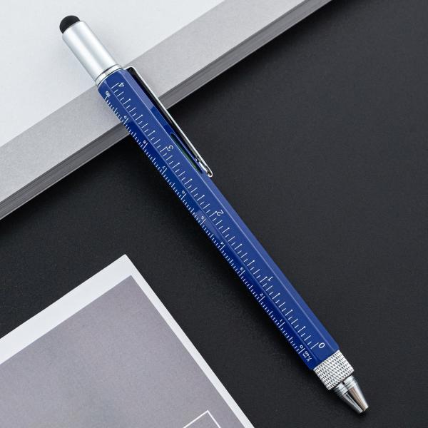 Multifunctional Metal Creative Ballpoint Pen Ruler Screwdriver Touch Screen Gradienter