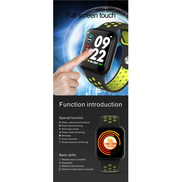 Дети F8 1.54Inch делают наручные часы водостойким касания шагомера спорта Smartwatch полные для Iphone