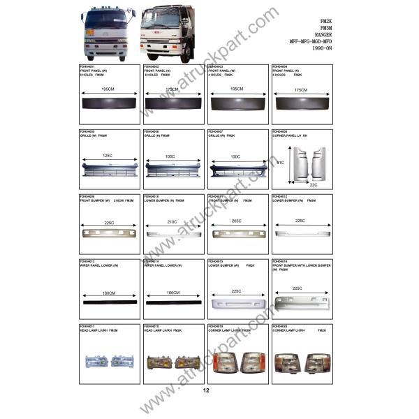Chrome Front Grilles for Hino Ranger FM2K Chrome Truck Parts