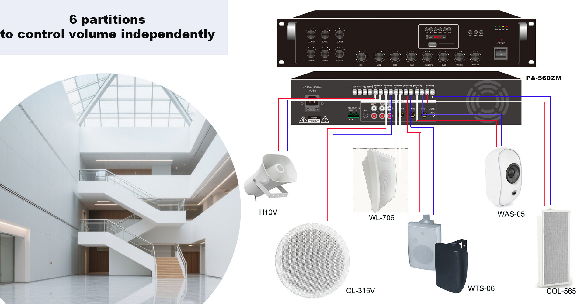 5 Public Address System Speaker AC 100V Ceiling Mount Speaker