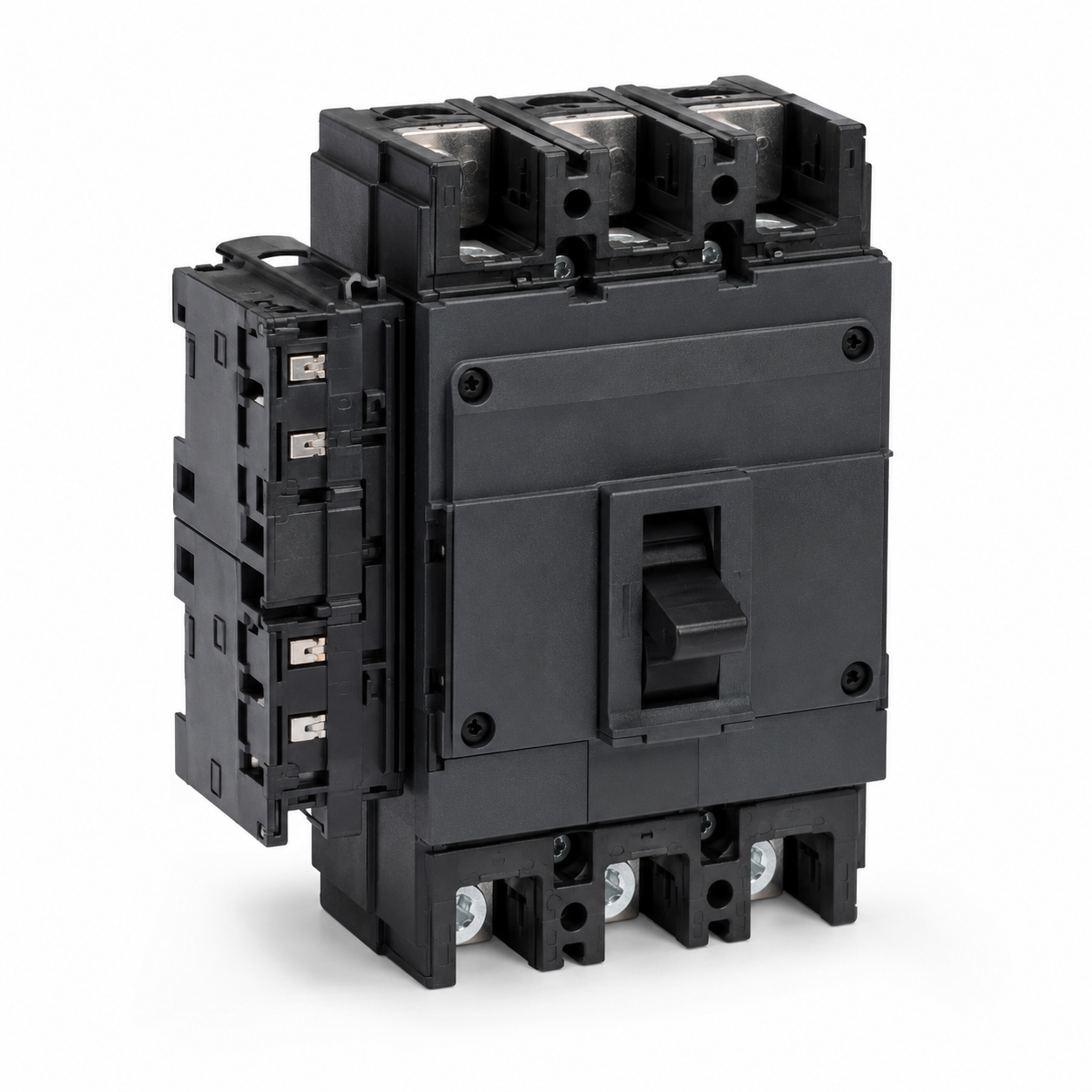 Dual Protection Safe MCCB Molded Case Circuit Breaker With Integrated Auxiliary Contact Module