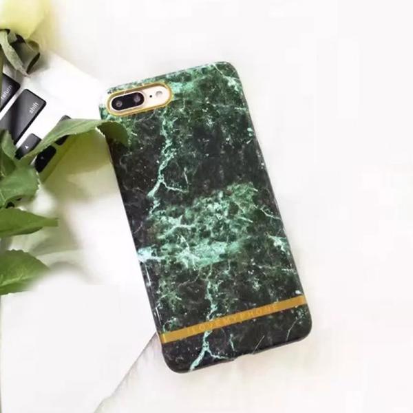 Soft IMD Smooth Marble Lines Back Cover Cell Phone Case For iPhone 7 6s Plus with Rope Hole