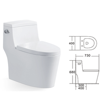 Bathroom Ceramic One Piece Toilet Modern Comfort Height Sanitary Wares
