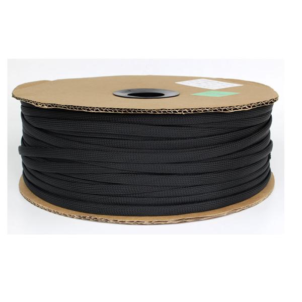 Flexible Electrical Braided Sleeving , PET Braided Sleeving With Flame Resistant Material