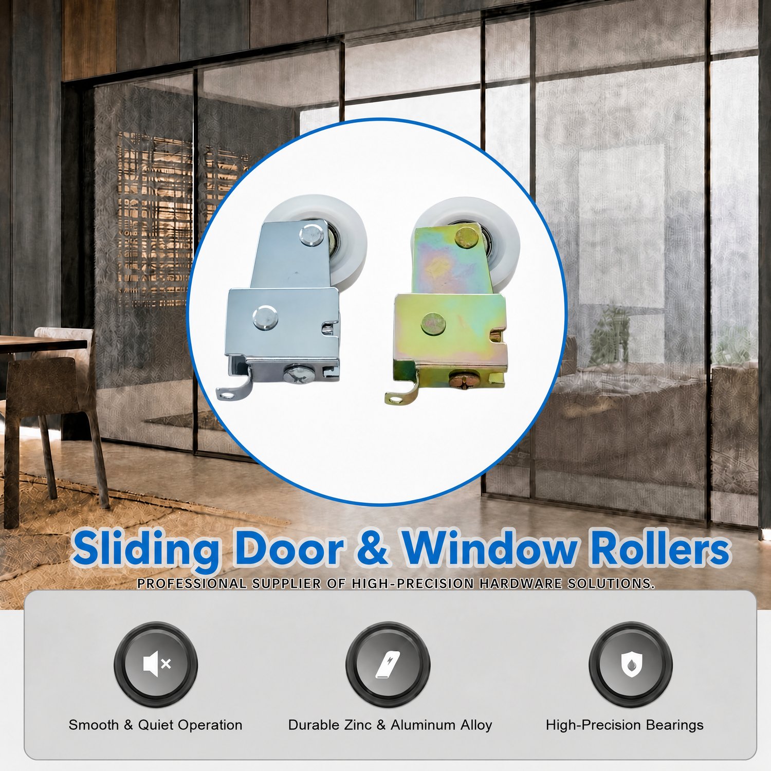 Galvanized Steel Housing Hook Type Window Roller with Single Nylon Wheel Sliding Door Roller