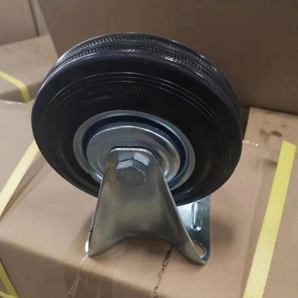 264lbs Capacity Rigid Rubber Casters 200mm Black Wheel Standard