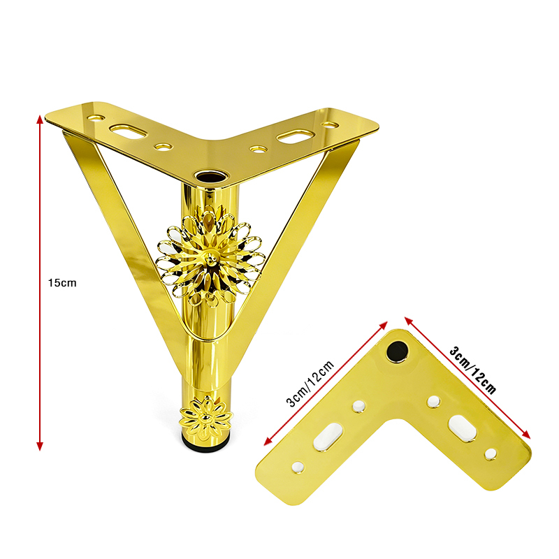 Thickened Hollow Metal Legs, Hardware Fittings for Sofas Bedside Tables & Coffee Tables New Decorative Iron Floral Legs