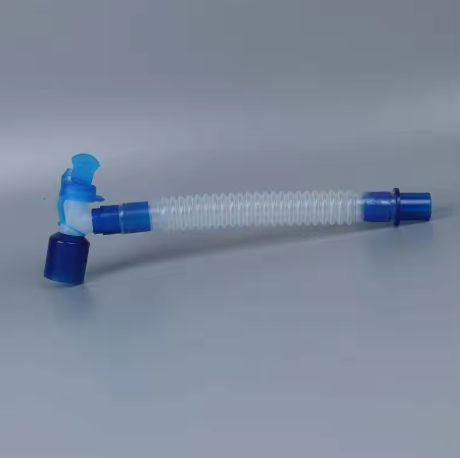 Disposable Breathing Circuit Extension Tube with Expandable Feature Anti-Kink L-shaped Design for Superior Infection Control