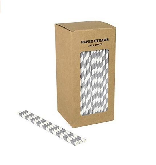 Kraft Paper Bar Accessories Type Drinking Straws Biodegradable Paper Straws with Box