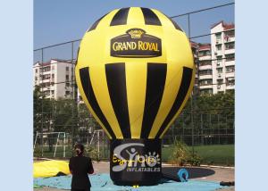 5 meters high black N yellow Grand Royal advertising inflatable roof top balloon
