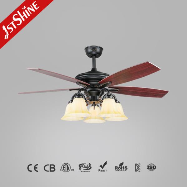 Hotel clássico de 3 lâminas da madeira compensada dos fãs de teto 5 da corrente de tração da velocidade decorativo