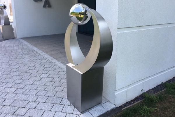 Outdoor Garden Stainless Steel Ball Sculpture Brushed Finish