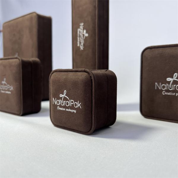 Brown Suede Luxury Jewelry Packaging Boxes Bangle Bracelet Storage Box OEM ODM