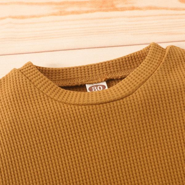 Children'S Kids Waffle Solid Color Stitching Sets ODM