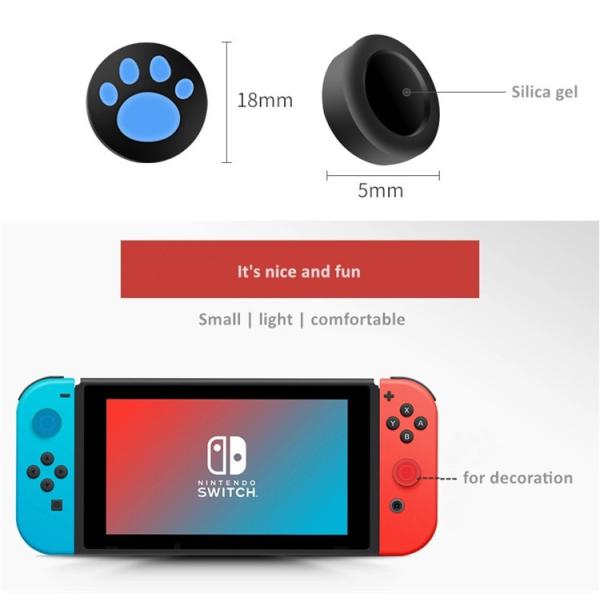 Protective Thumb Stick Grip Cover Gamepad Joystick Dog Paw Cover Original Factory Silicone For Nintendo Switch Controller Bag 1pc/opp
