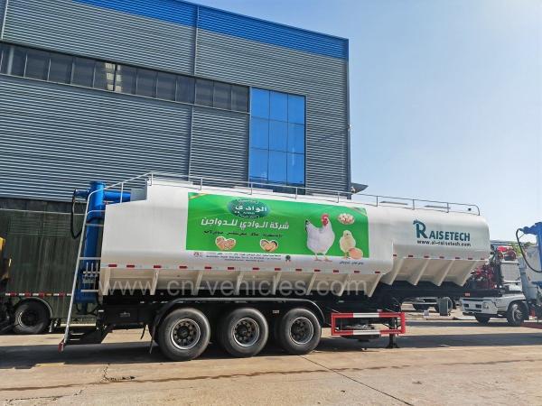 3 Axles Transport Bulk Powder Truck Transport Grain Animal Feed Tank Truck Trailer