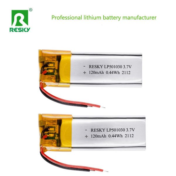 Li-Polymer Battery 501030 3.7V 120mAh Solar Lithium Ion Battery Cell For Wristbands