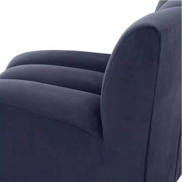 Modern Living Room Navy Blue Velvet Sofa Hotel Lobby Curve Arc Velvet Sofa