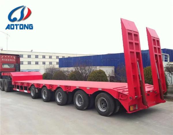 Semi-remolque de 3 ejes para transporte de carga pesada excavadora grúa rodante 55 toneladas